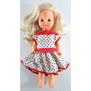 Vintage Ratti Doll Sleepy Eyes Italy 30 Hard Plastic Blonde Hair 1960s TLC 12"